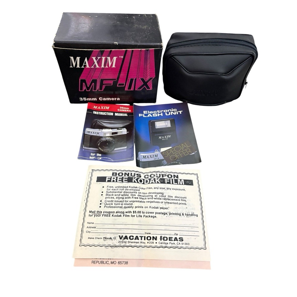 Maxim MF 1X 35MM Camera With Case New In Box Vintage NOS